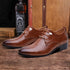 Elegant PU Patent Leather Oxfords for Men - Lace-Up Casual Business Dress Shoes for Office Work, Parties, and Weddings